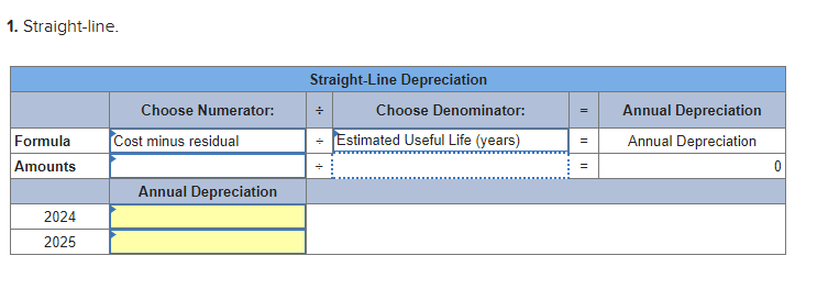 Required information Exercise 11-2 (Algo) Depreciation methods [LO11-2] Skip to question [The