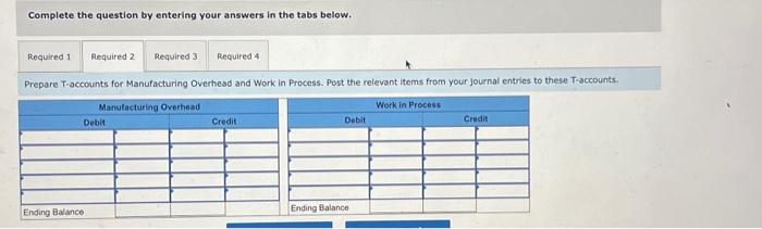 in the tabs below. Journal entry worksheet Record the entry to transfer