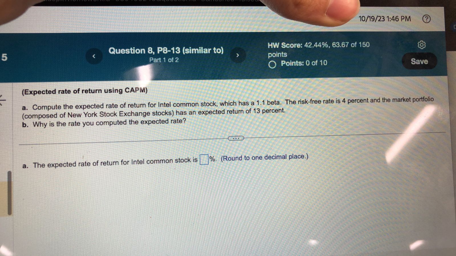 Homework finance please help answer A AND B a. Compute the expected
