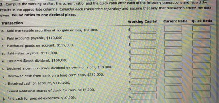 current position of Lucroy Industries Inc. follow: Cash $435,000 Marketable securities 185,000