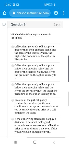  12:59 MB i derson instructure.com ! Question 8 1 pts Which