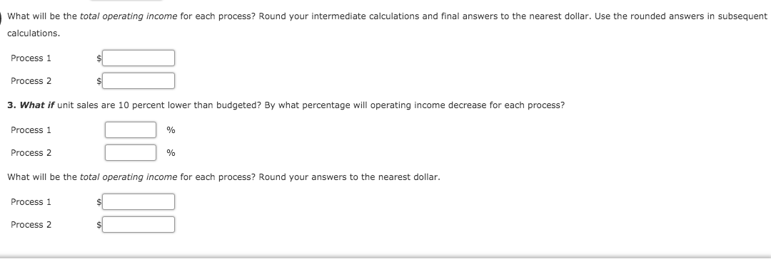1 and process 2. Process 1 requires Ringsmith to manufacture subcomponents of