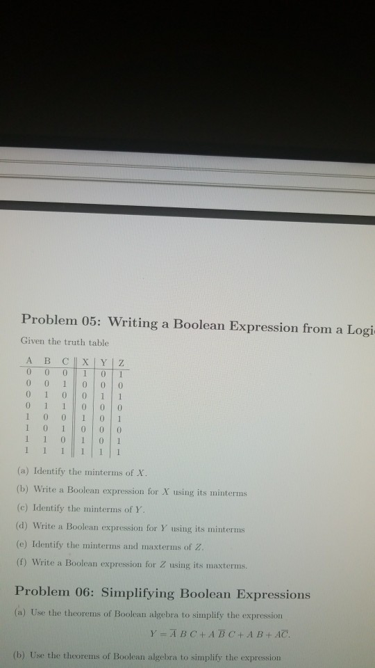 Need help with #5. Thank you! Problem 05: Writing a Boolean
