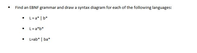 Compilers and Languages CPSC - 323 Find an EBNF grammar and draw