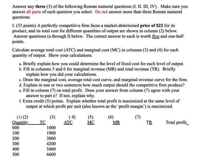  Can you please solve this for me? Answer any three (3)