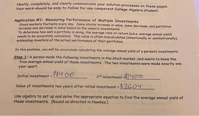 money in the stock market. In total, the following investments are made,