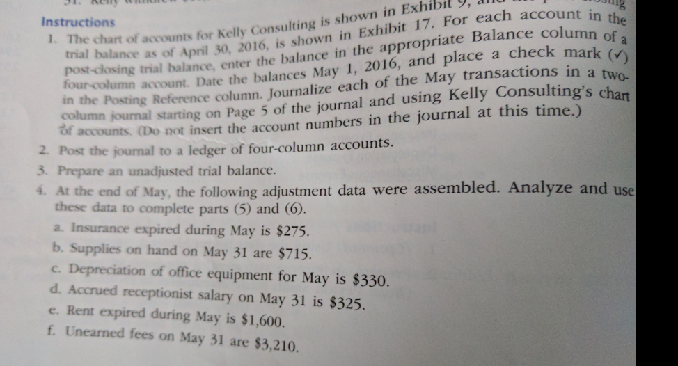 step 4: journal. step 5: adjusted trial balance step 6 income statement,