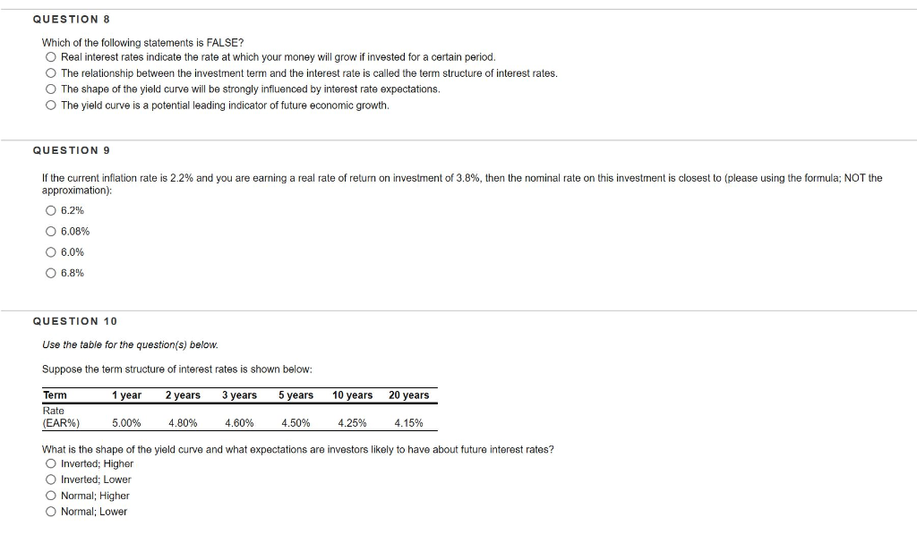 following investment alternatives: Investment Rate Compounding 6.25% Annual B 6.10% Daily C