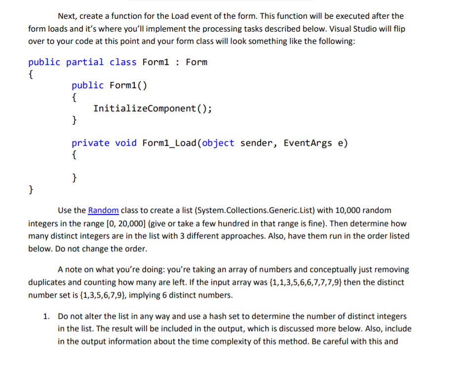 Next, create a function for the Load event of the form.