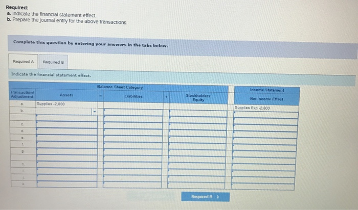 Record the effect, If any of the transaction entry or adjusting entry
