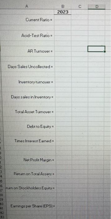 be created on the appropriate Tab of the Excel Workbook Template provided