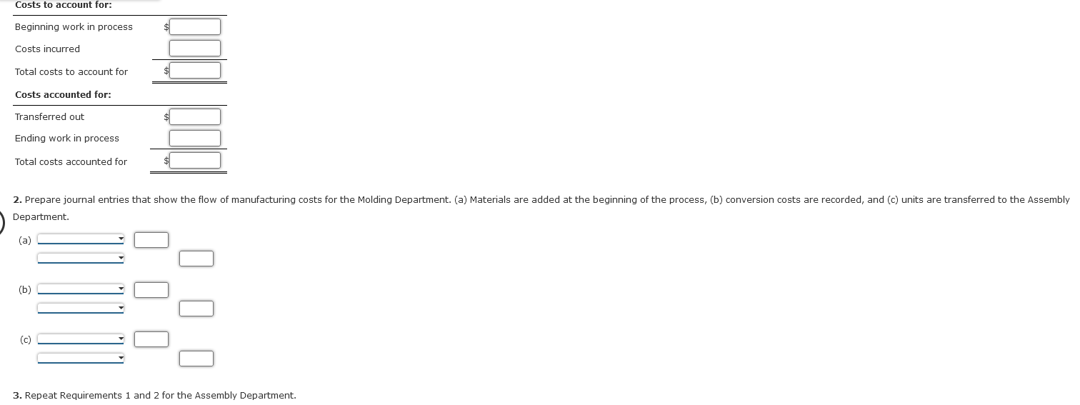 summarizes the production activity and costs for February: Required: 1. Using the