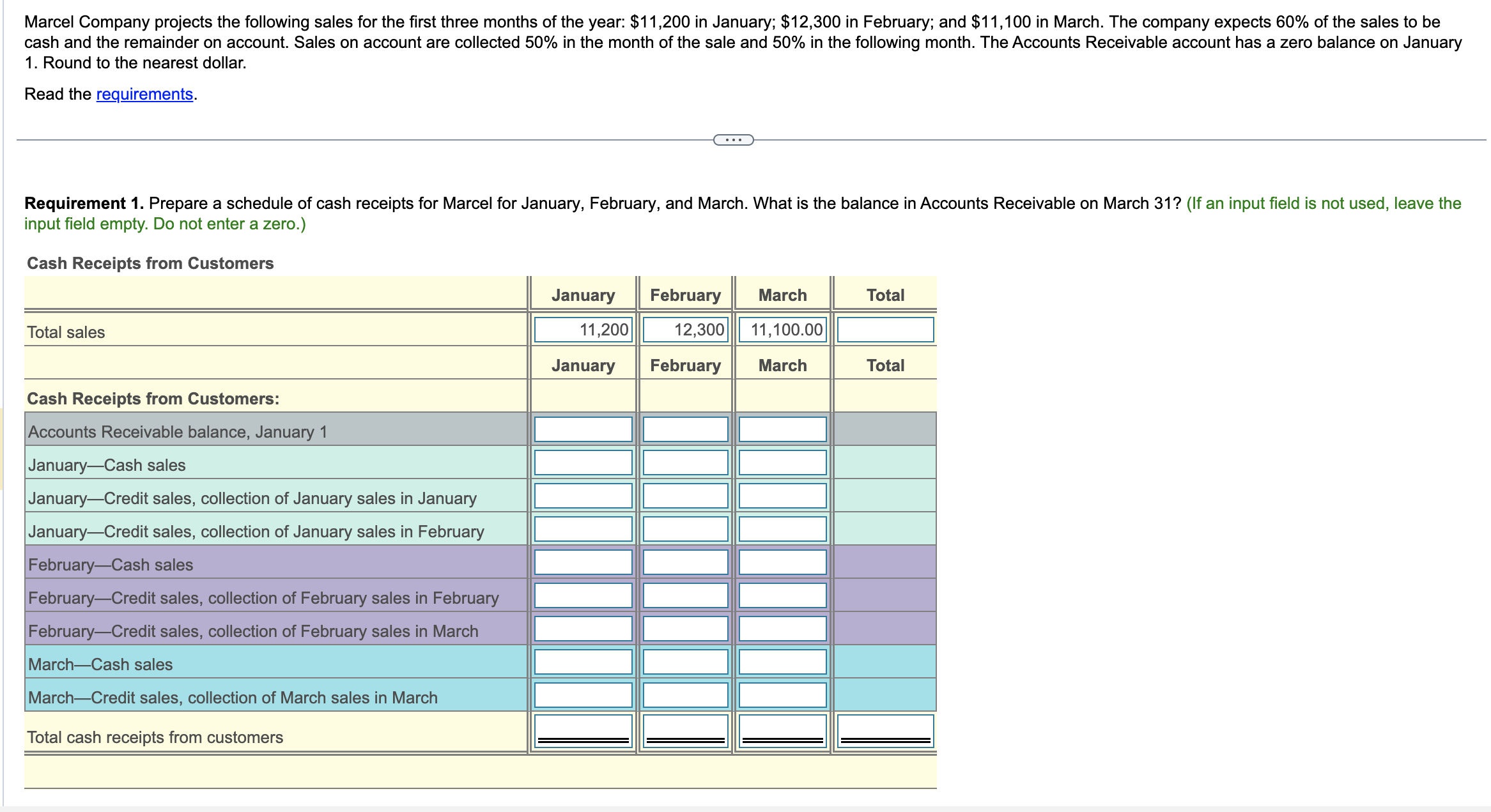 Could you answer this the same way it is set up in