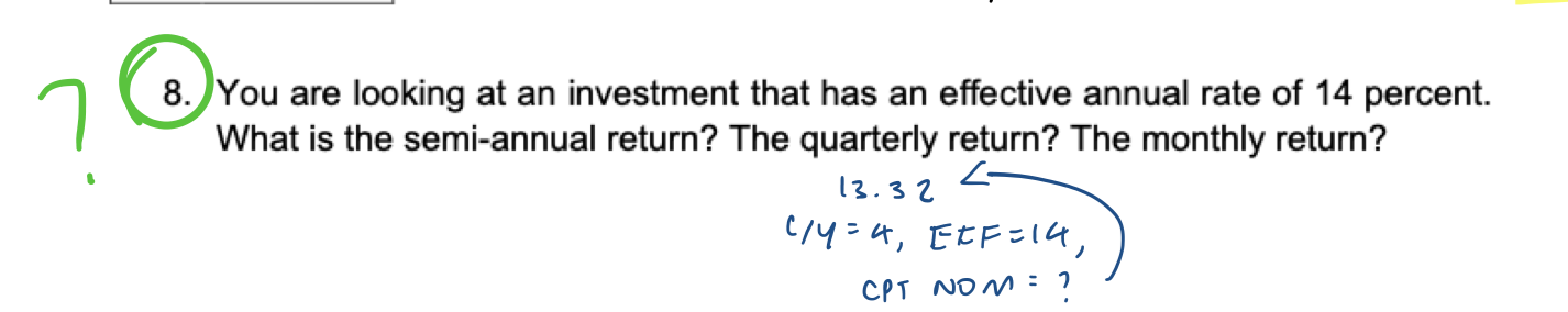How do you answer this question using financial calculator keys? 8. You