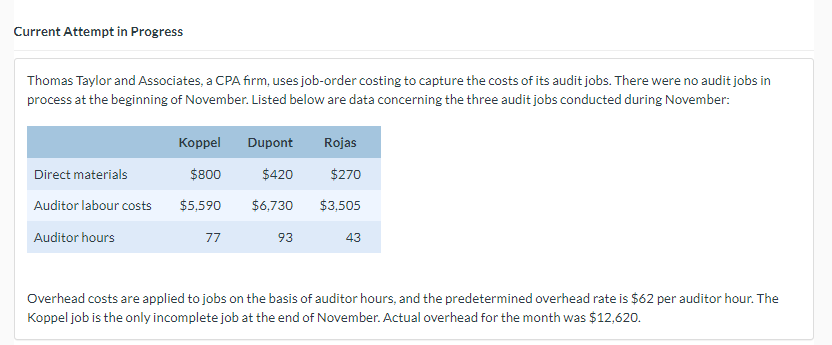 each job. eTextbook and Media (b) Your answer is incorrect. Determine the