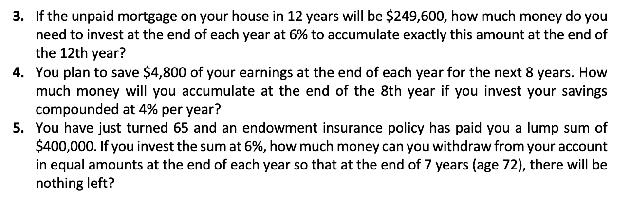  SOLVE USING MANUAL FORMULAS - NOT AN EXCEL FUNCTION 3. If