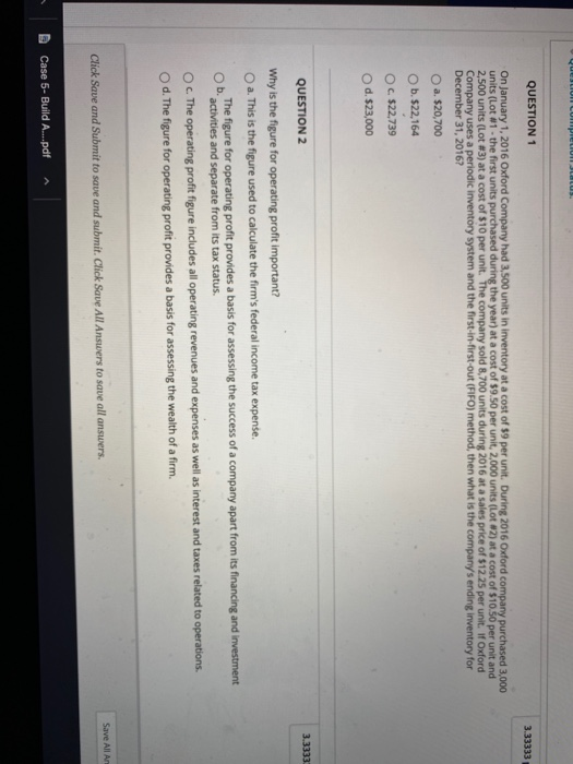  Queso Compeu JALUS. QUESTION 1 3.33333 On January 1, 2016 Oxford
