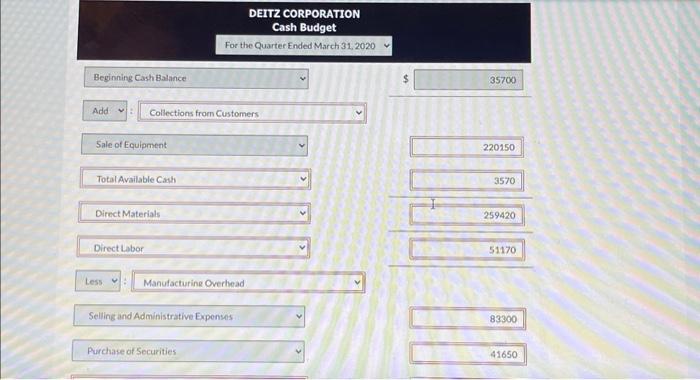 Corporation is projecting a cash balance of $35,700 in its December 31,