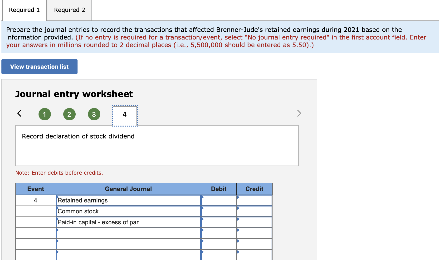 1. Prepare the journal entries to record the transactions that affected Brenner-Jude's