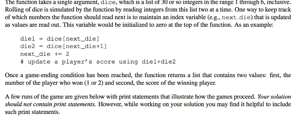 of the card game Blackjack but with six-sided dice instead of playing
