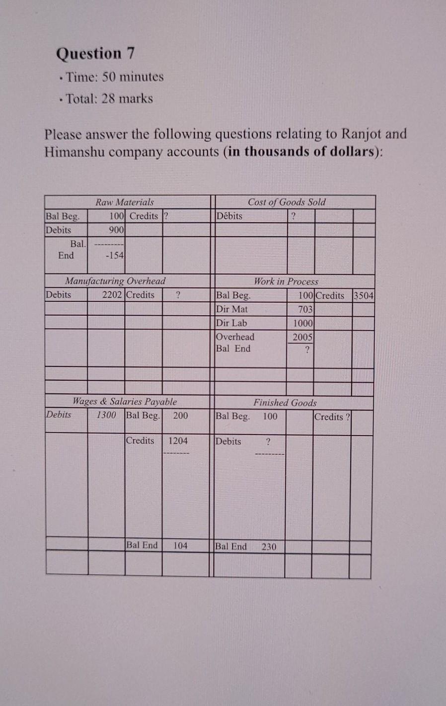 Please solve asap I'll vote your answer Question 7 Time: 50