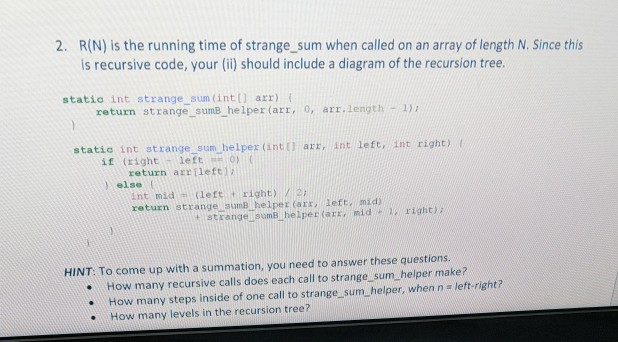 additional algorithm analysis questions in lab. All of the questions this week