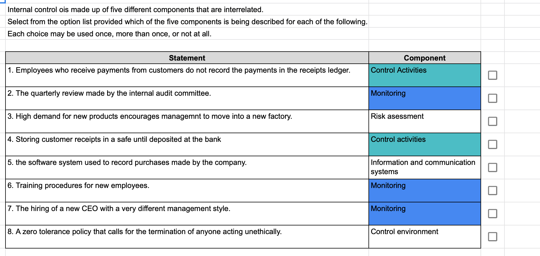 I got a 6/8 on this. Please find the 2 that are