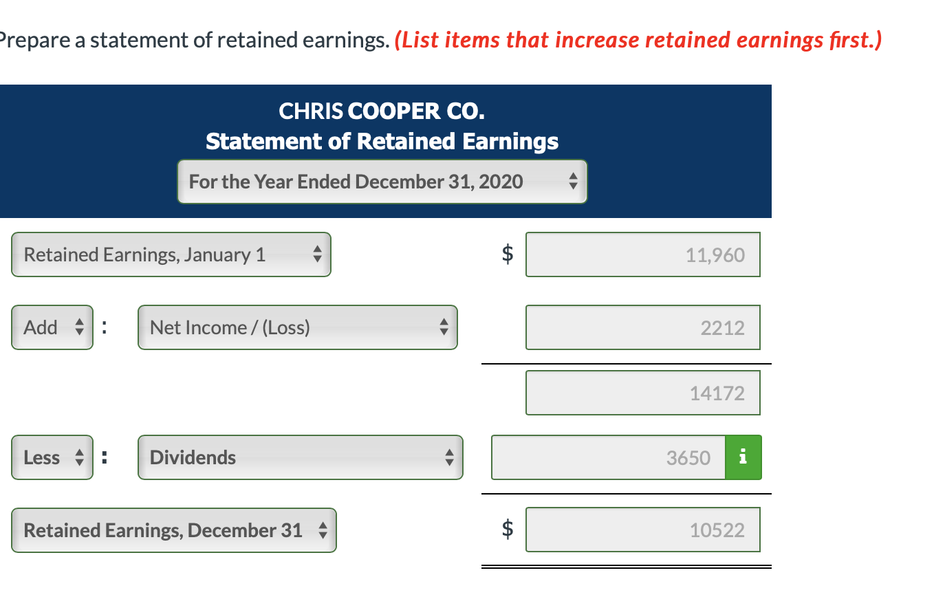 CHRIS COOPER CO. ADJUSTED TRIAL BALANCE DECEMBER 31, 2020 Debit Credit Cash