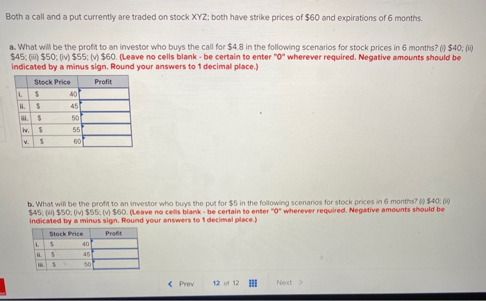 to 1 decimal place.) Stock Price Profit 40% 45 El 50 v.