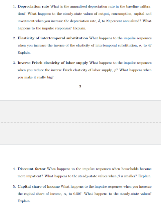  Impulse responses in the Real Business Cycle model 