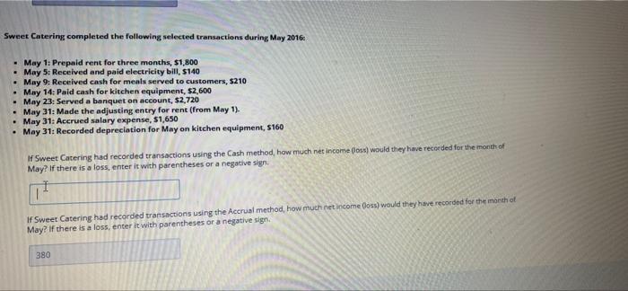 can you also show how you solved the problem. Sweet Catering completed