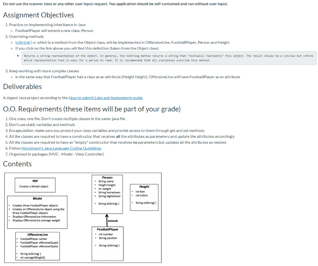 Do not use the scanner class or any other user input