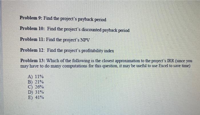 estimated that the project's costs at t=0 will be $200,000 and during