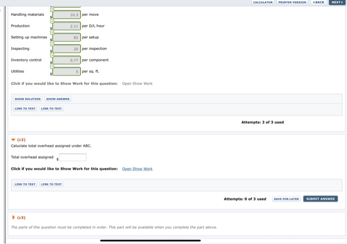  CALCULATOR PRINTER VERSION BACK NEXT Handling materials 10.3 per move Production