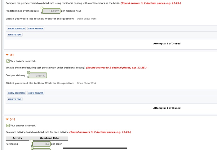 per inspection $ Inventory control 0.77 per component Utilities 5 per sq.