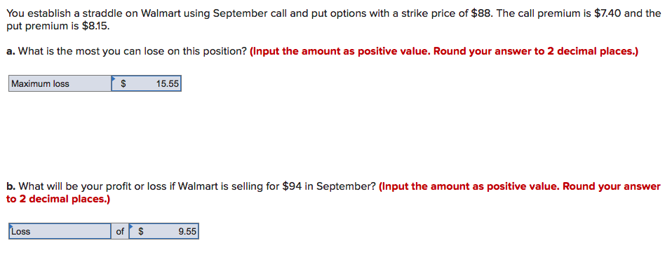 I need part c1 and c2 You establish a straddle on