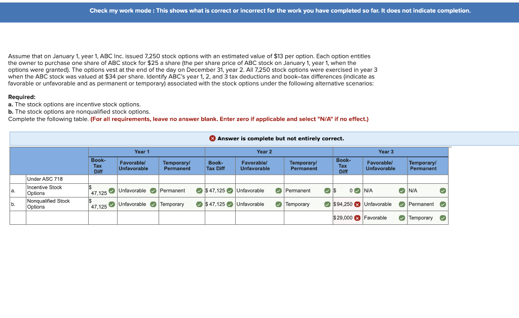  Check my work mode: This shows what is correct or incorrect