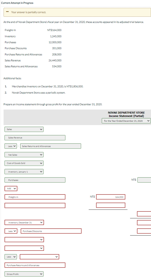  Current Attempt in Progress Your answer is partially correct. At the