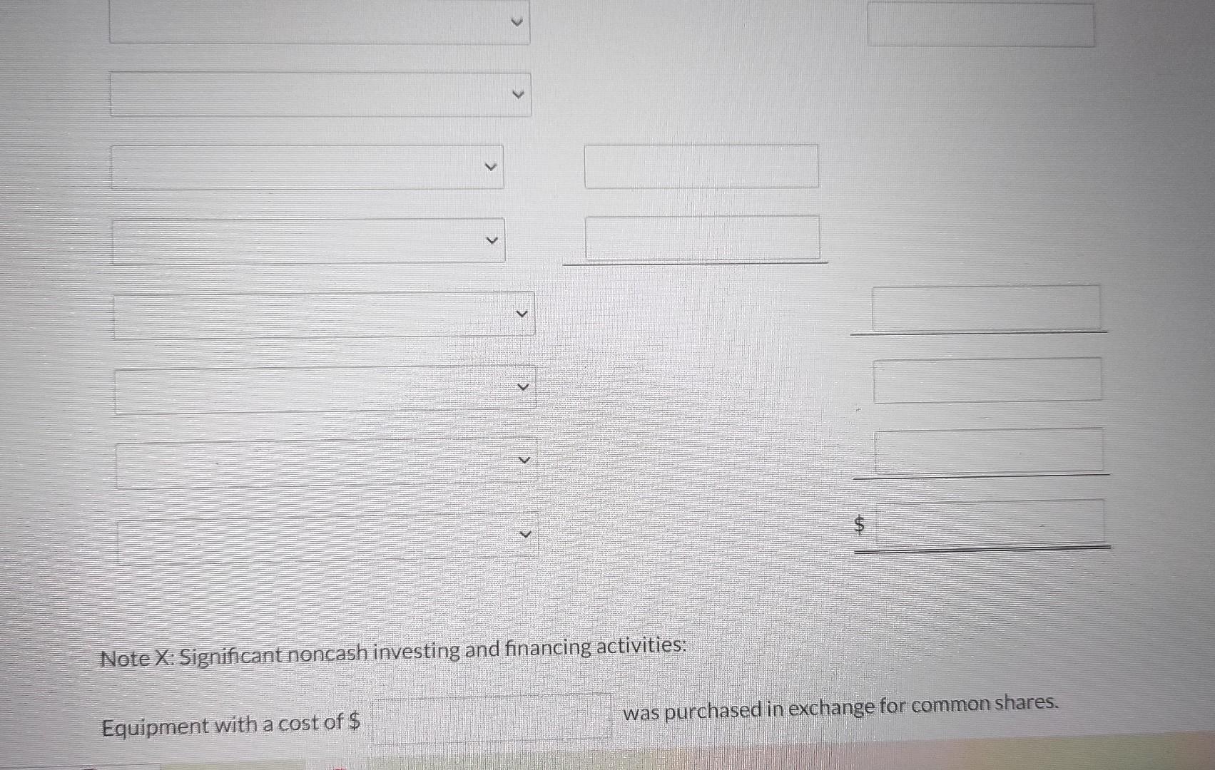 of equipment $476,00014,000490,000 Expenses Cost of goods sold $159,135 Depreciation expense 93,920
