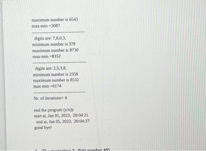 1. The mysterious 4 -digit number 6174 . The algorithm: 1. Chose