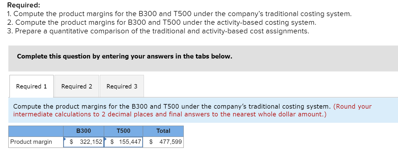 Inc., makes two types of industrial component partsthe B300 and the T500.