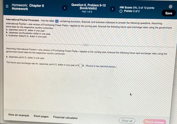  Homework: Chapter 9 Homework Question 6, Problem 9-13 (book/static) Part 1