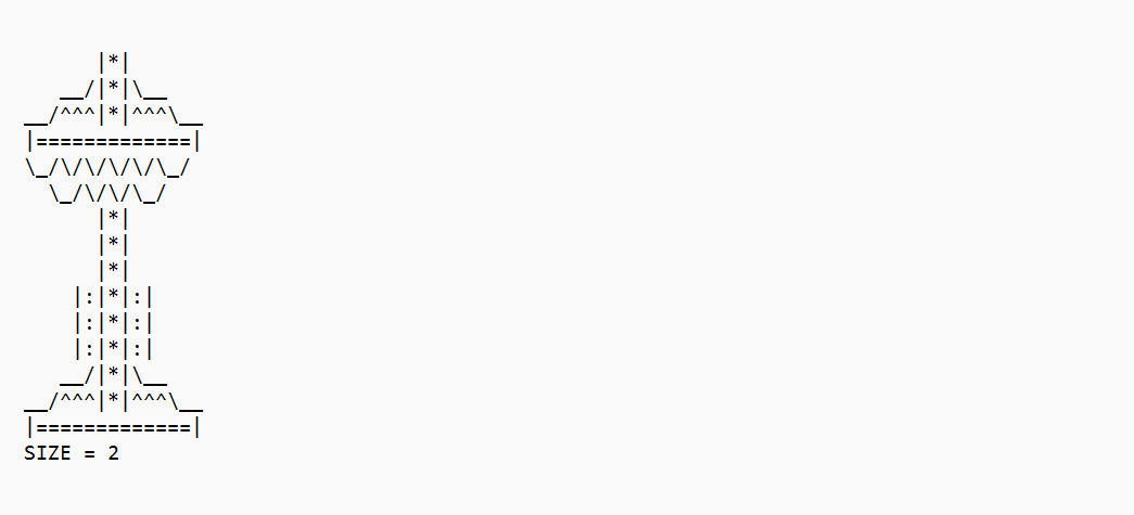 the accompanying tower figure. Use static methods with (nested) loops and a