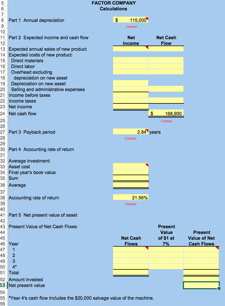 in the excel sheet. Thank you so much. Factor Company is planning