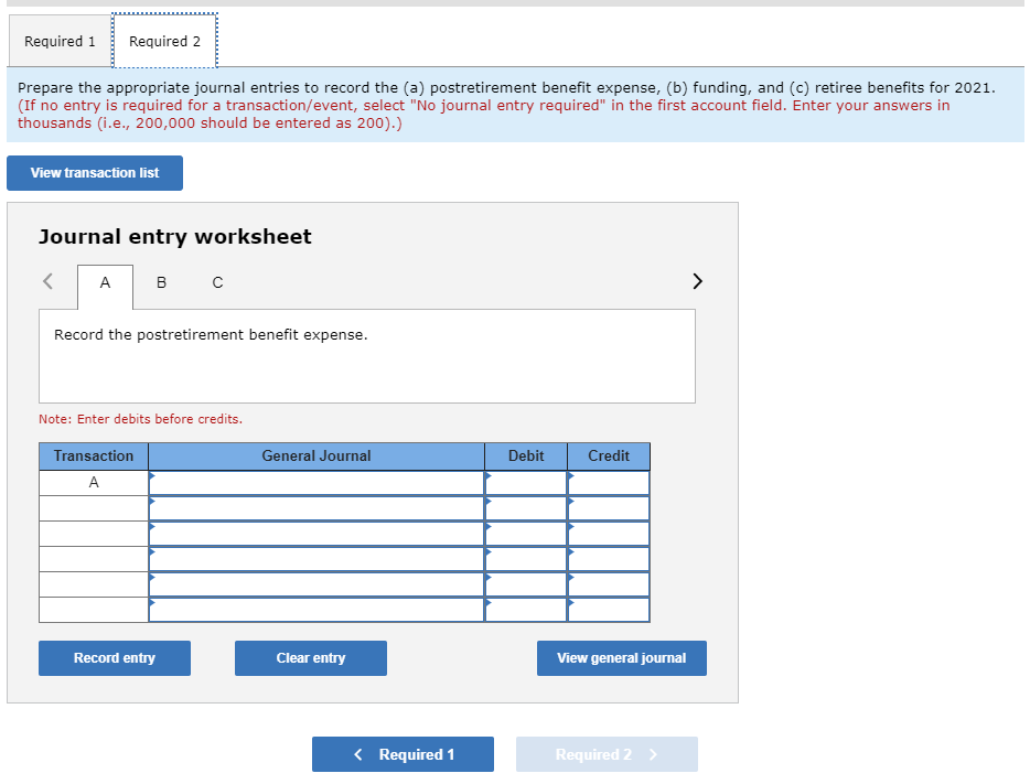Exercise 17-27 (Algo) Postretirement benefits; components of postretirement benefit expense [LO17-11) Data