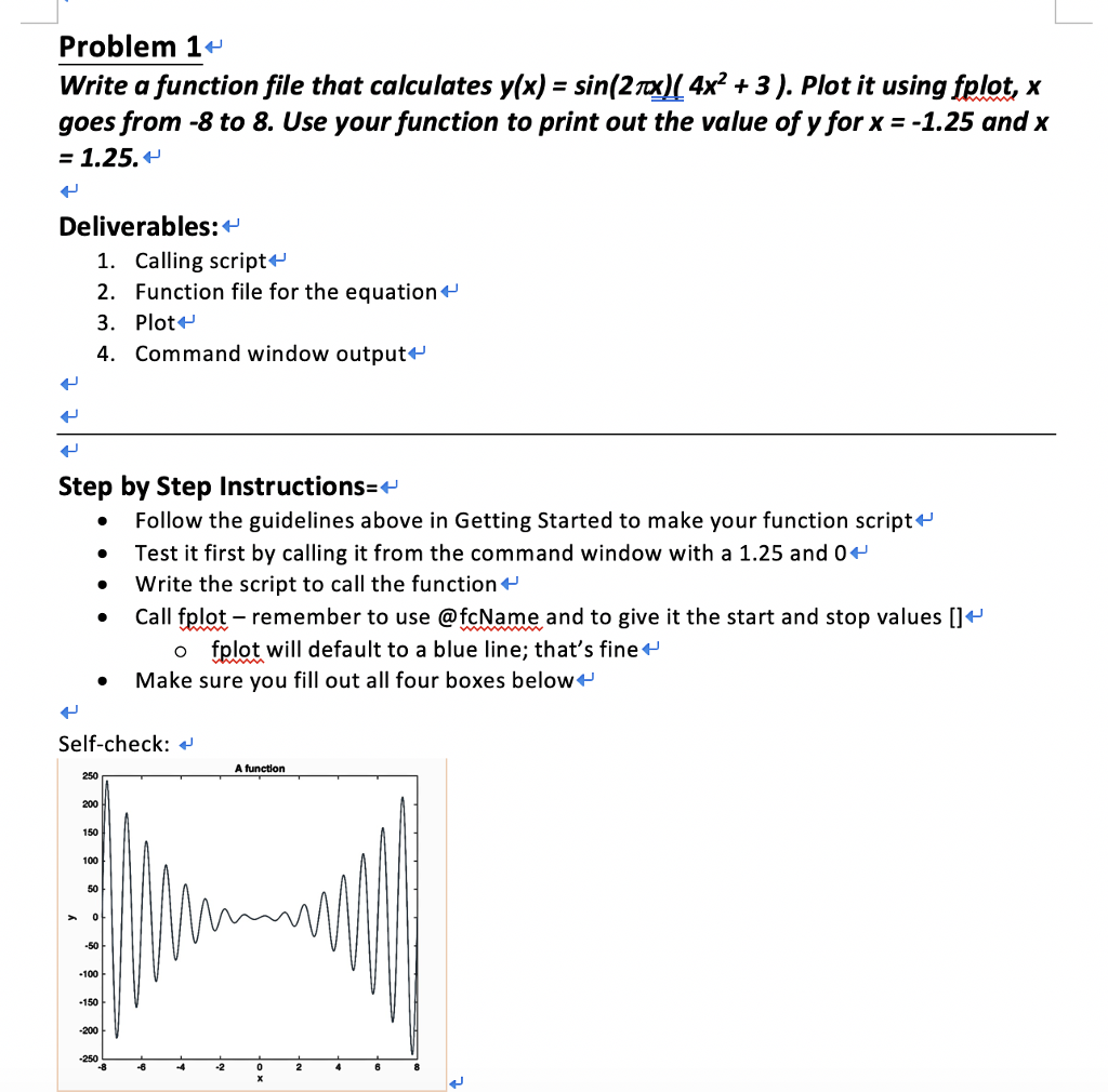 I do not know how to make the 'function' Problem 1 Write