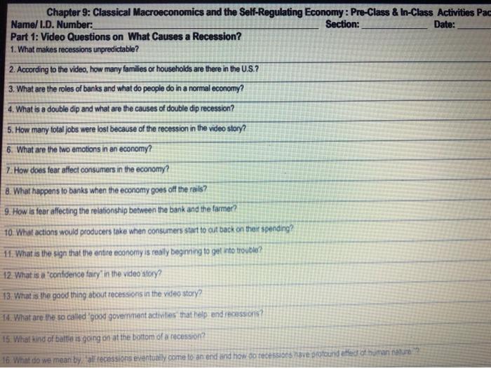 please answer all odds Chapter 9: Classical Macroeconomics and the Self-Regulating Economy: