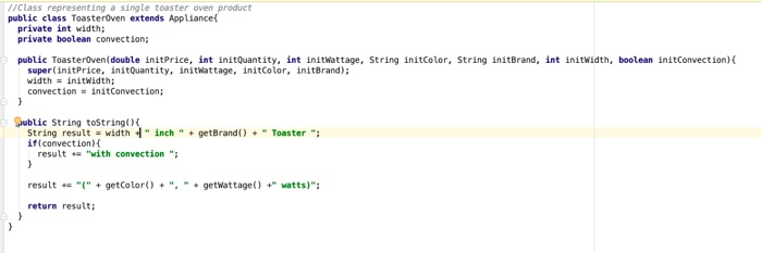 initName: "Watts Up Electronics") Desktop d1 new Desktop(100, 10, 3.0, 16, false,