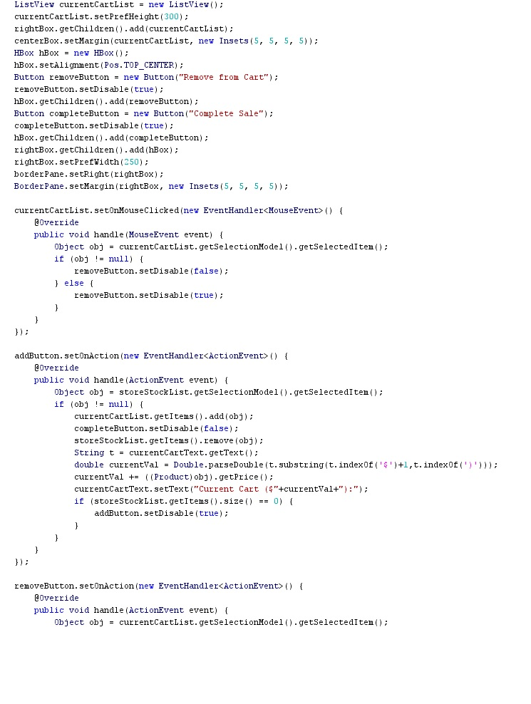i++) System.out.println(tckli] "stock [i].getQuantity) in stock,stock).getPricedollars each)) public static Electronicstore createStore) Electronicstore