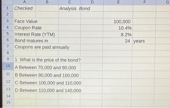  A B E E TI F G D Analysis Bond Checked